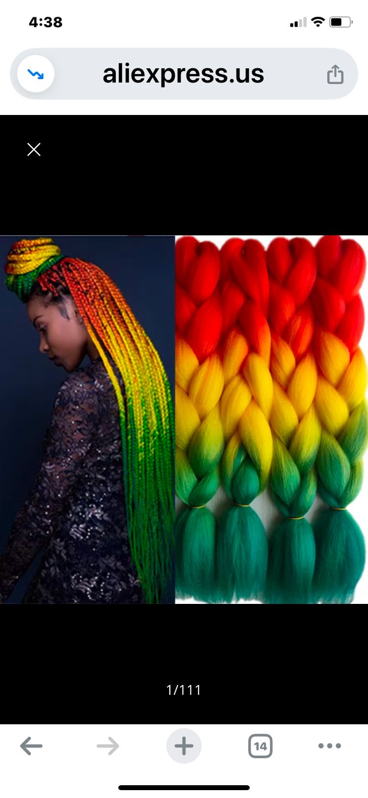 Three color braids knotless braided wig