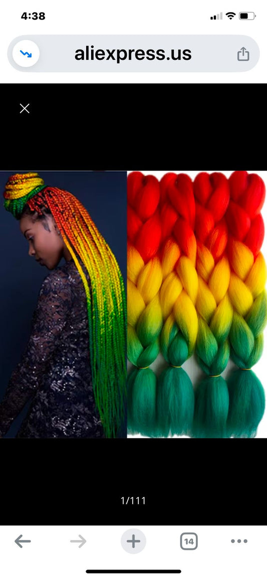 Three color braids knotless braided wig