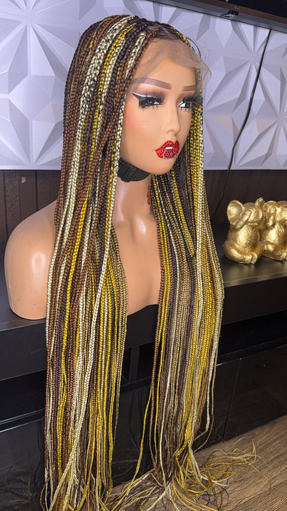 Multi color knotless braids