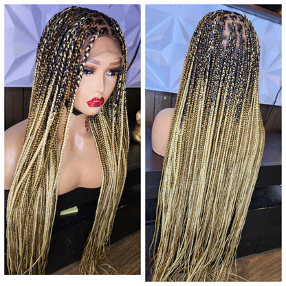 613/27 knotless  braided wig