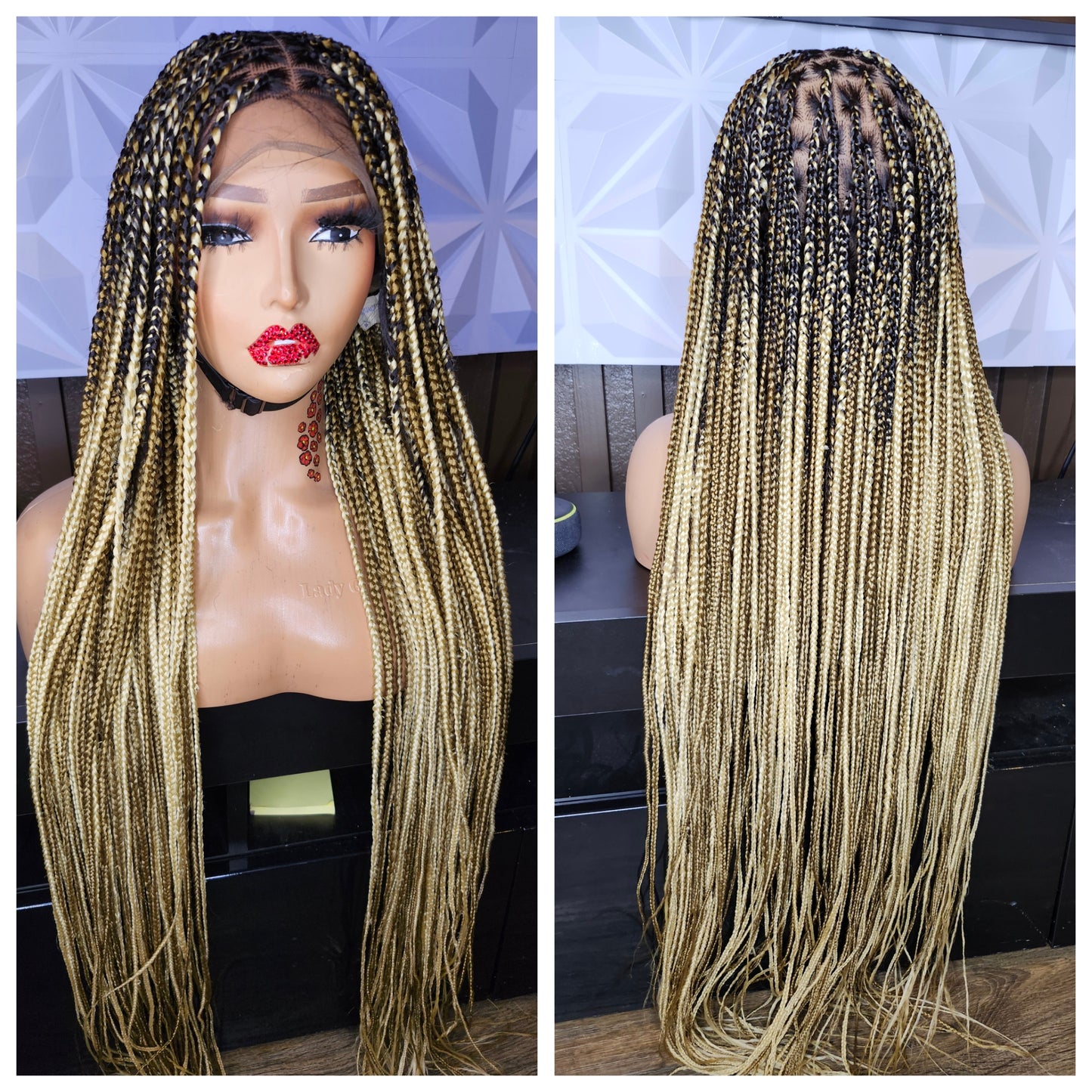 613/27 knotless  braided wig