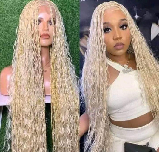 Long blonde Bobo braided  wig