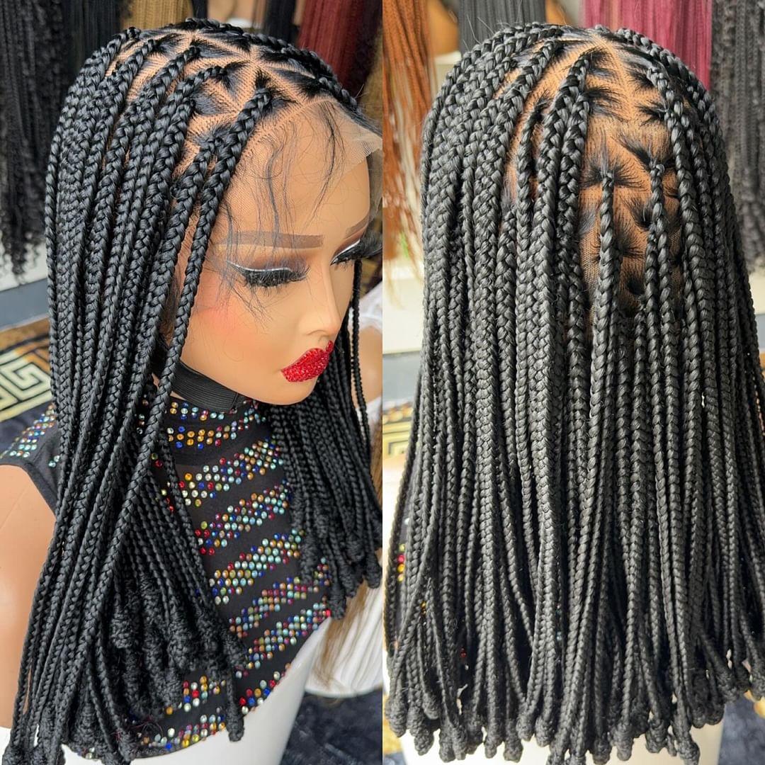 Short triangle  knotless braids