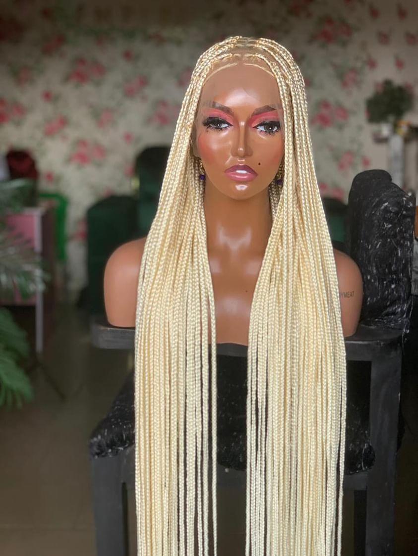 Blonde 40inches knotless braided wig