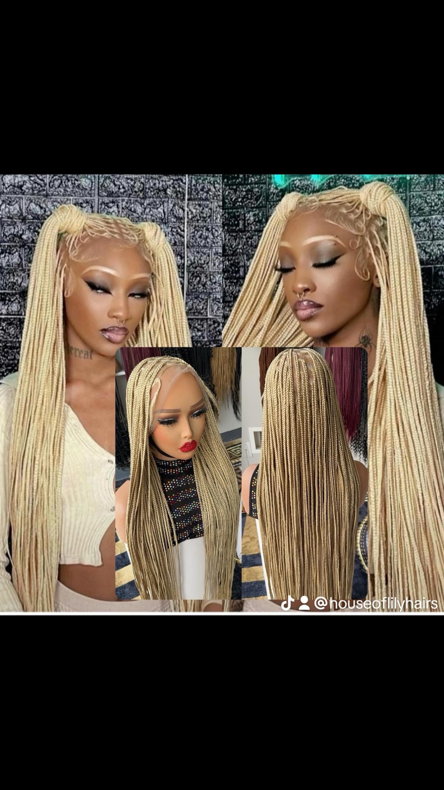 Blonde 40inches knotless braided wig