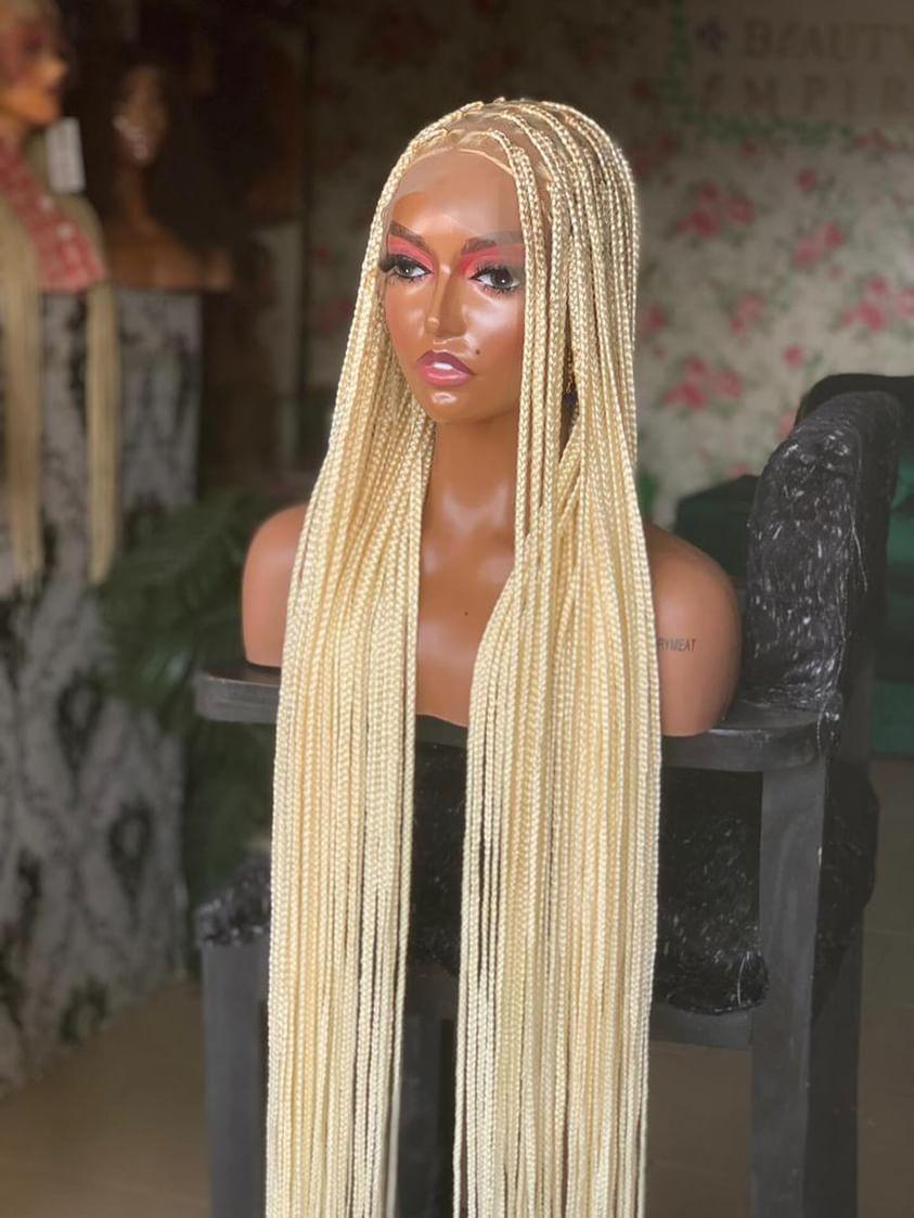 Blonde 40inches knotless braided wig