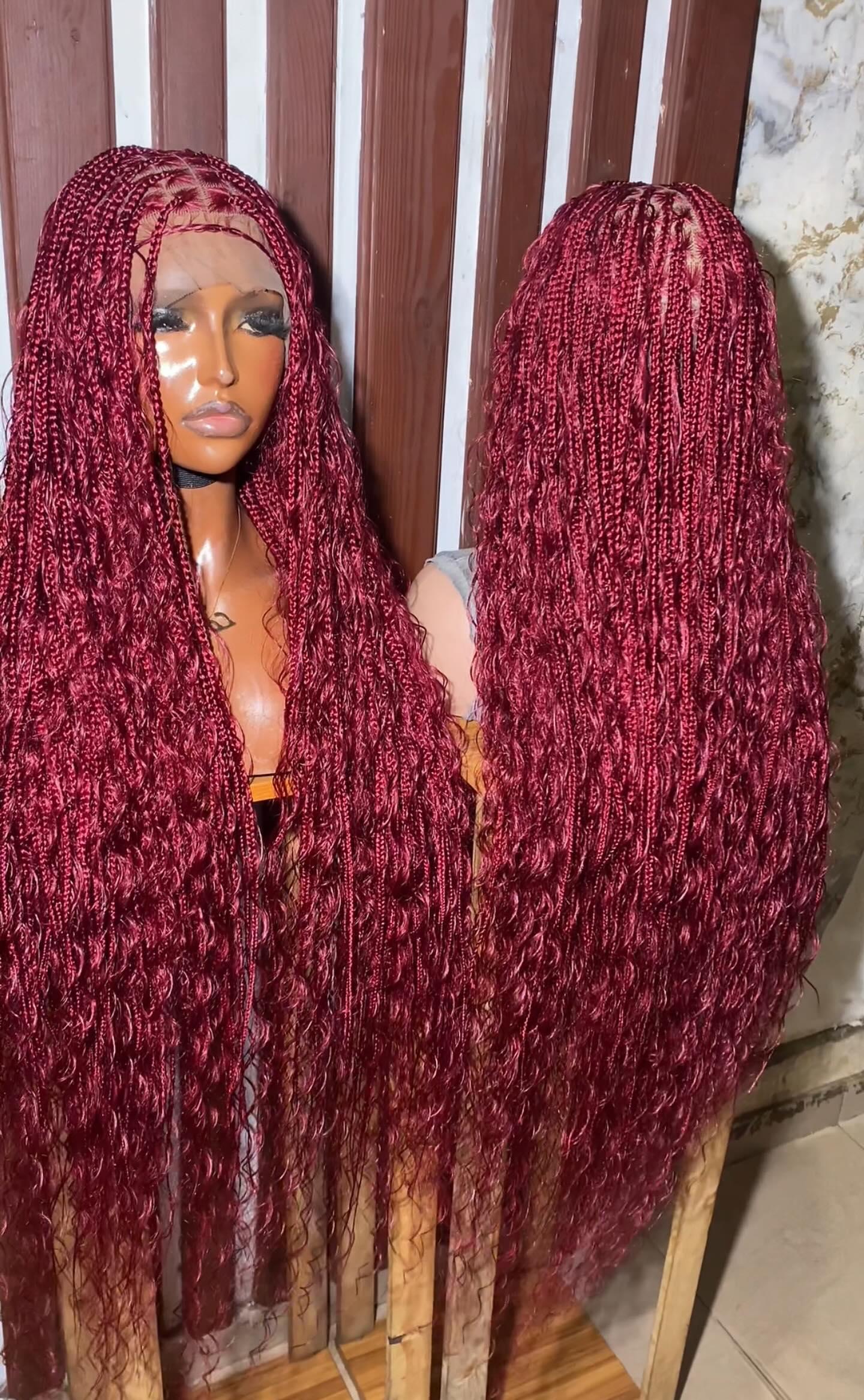 Burgundy  boho braids